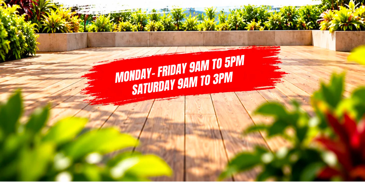 Opening hours: Monday to Friday 9AM to 5PM, Saturday 9AM to 3PM